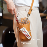 【再入荷】シザーケース ぴーなつ3 ベージュ 本革 4丁