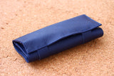 シザーケース サフィアーノ風 ロールケース ネイビー PUレザー