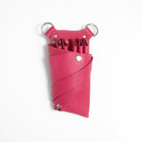 シザーケース No.42 ピンク 本革 5丁