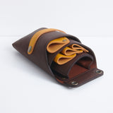 シザーケース "comodo" クリッパーケース ブラウン PUレザー 4丁用