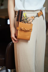 シザーケース NEWオーバルブラウン 本革 0~6丁