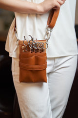 【完売】シザーケース ナビアⅡ ブラウン 4丁 PUレザー