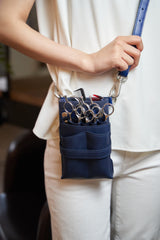 【完売】シザーケース ナビアⅡ ネイビー PUレザー 4丁