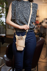 シザーケース mano ライトグレージュ 本革 5丁