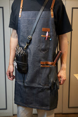 【再入荷】シザーケース ぴーなつ3 ブラック 本革 4丁