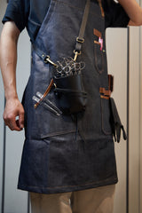 【再入荷】シザーケース ぴーなつ3 ブラック 本革 4丁