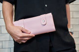 シザーケース サフィアーノ風 ロールケース ピンク PUレザー